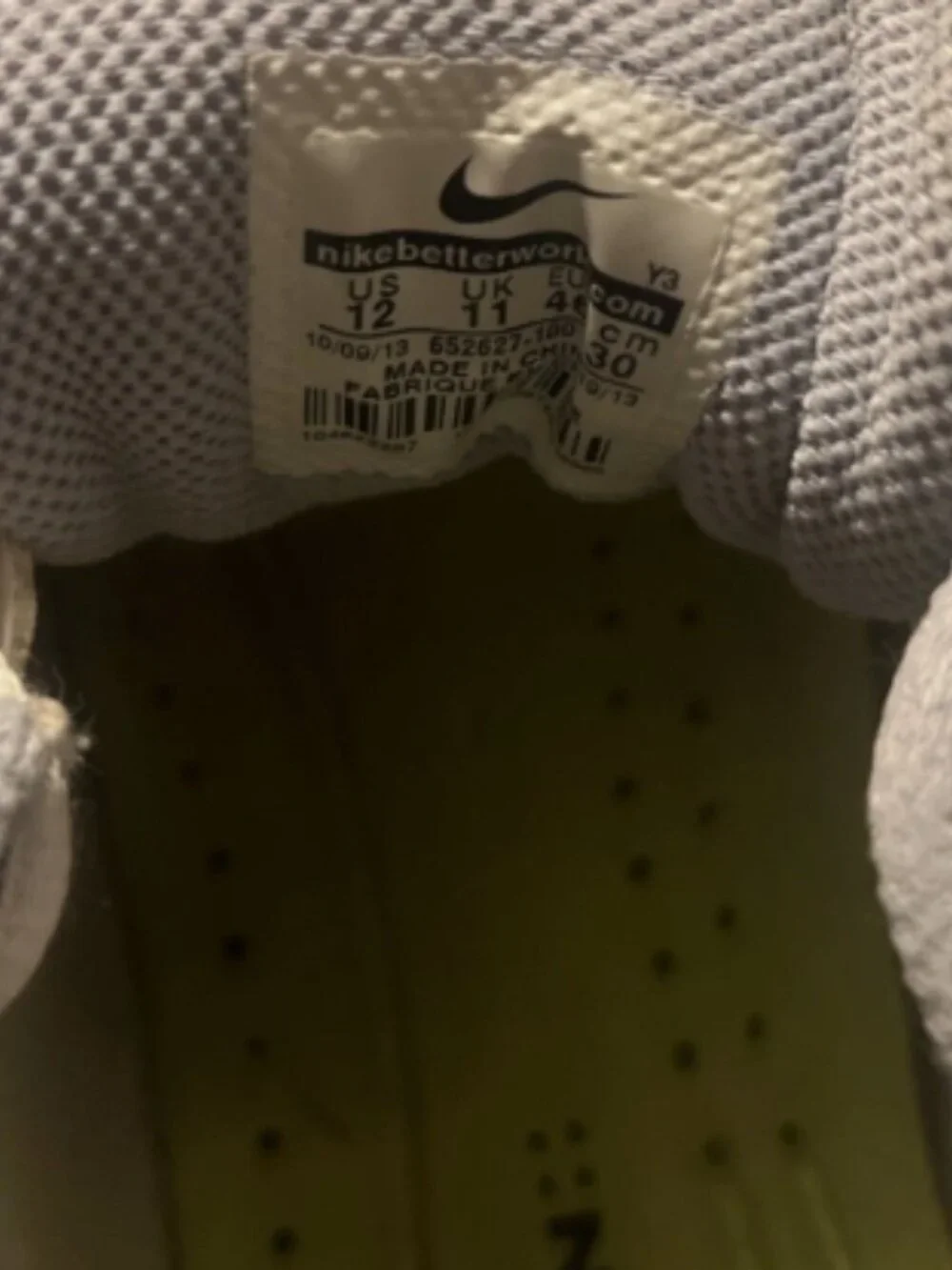 Nike Tiger Woods TW 2014 Volt Spikeless Golf Shoe Mens Size 12